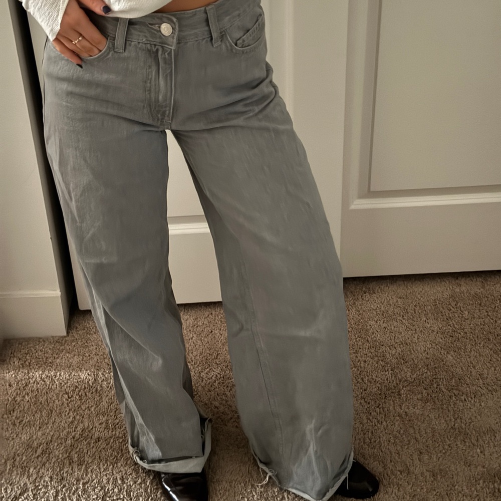 Zara Light Gray Denim Pants